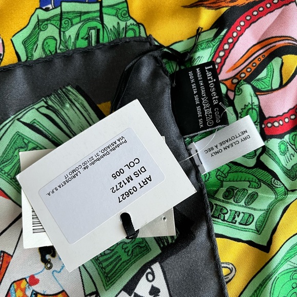 NWT - Authentic Moschino Silk Square Scarf (50cm x 50cm) - Picture 3 of 3